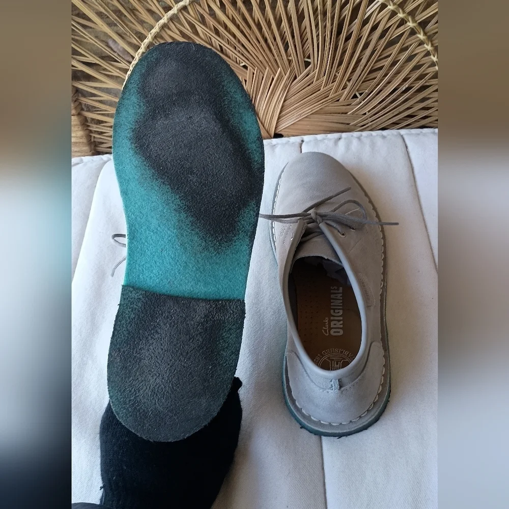 Clarks Original Men's Gray Suede Leather Shoes_10.5
